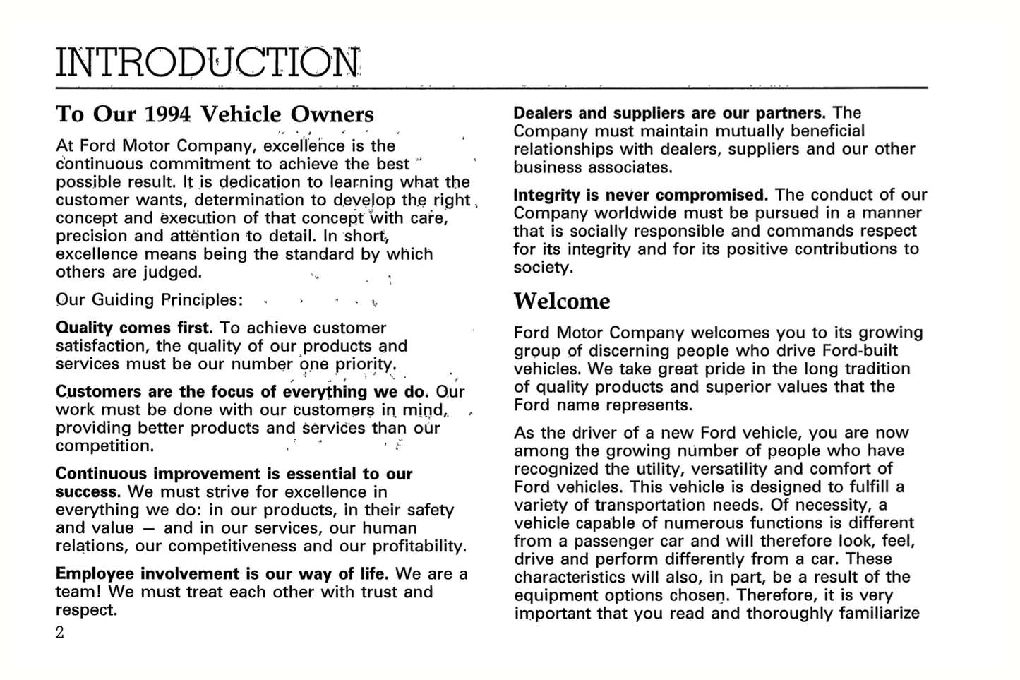 1994 Ford L-Series Manuel du propriétaire | Anglais