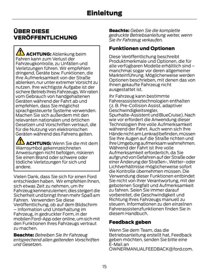 2024-2025 Ford Mustang Owner's Manual | German