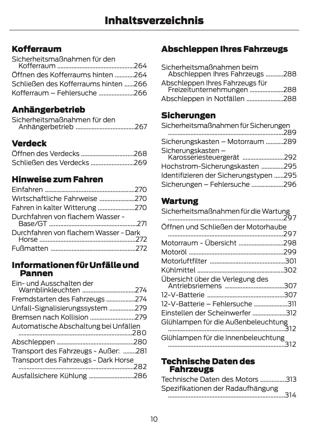 2025-2026 Ford Mustang Owner's Manual | German