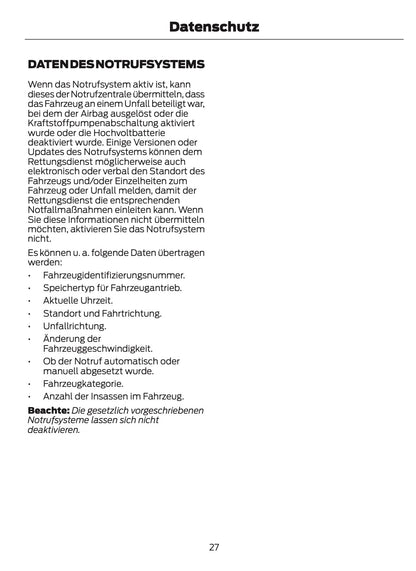 2025-2026 Ford Mustang Owner's Manual | German