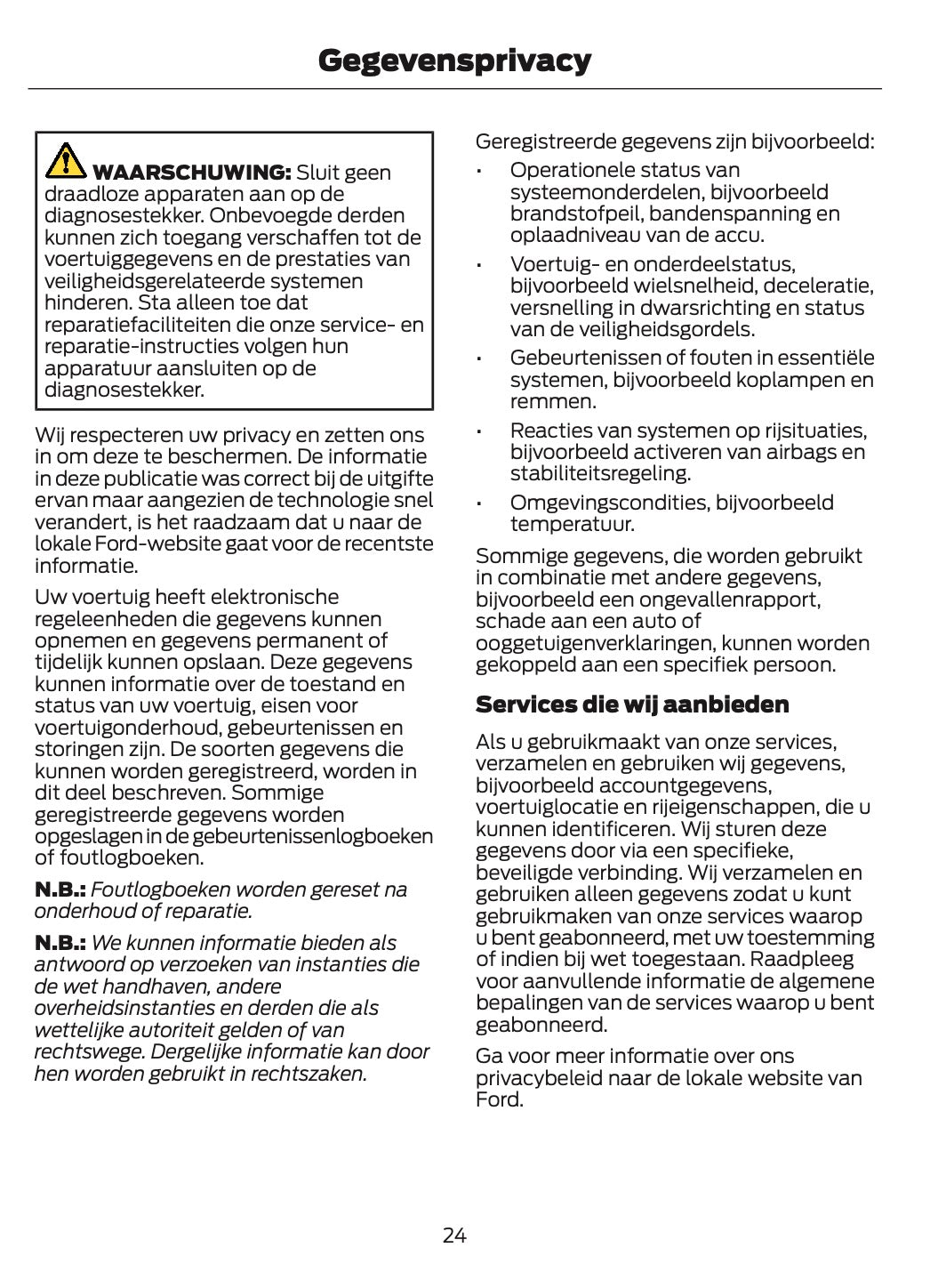 2024-2025 Ford Mustang Owner's Manual | Dutch