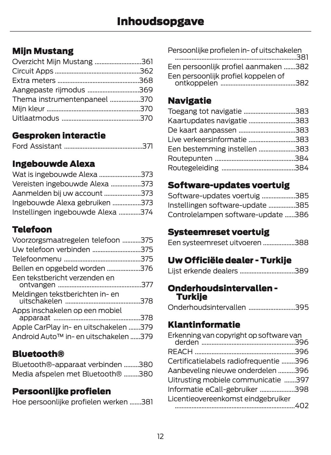 2025-2026 Ford Mustang Gebruikershandleiding | Nederlands