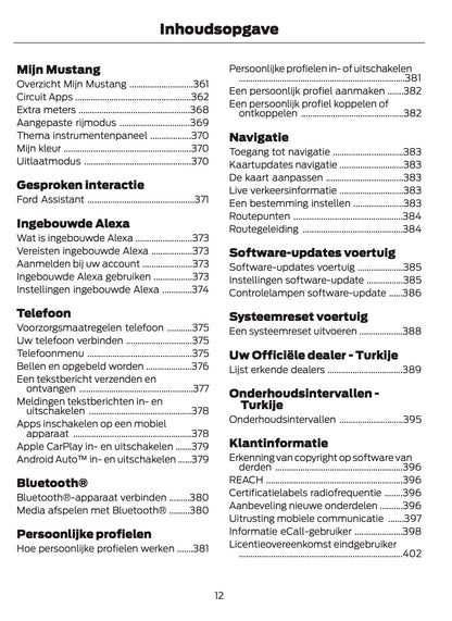 2025-2026 Ford Mustang Gebruikershandleiding | Nederlands