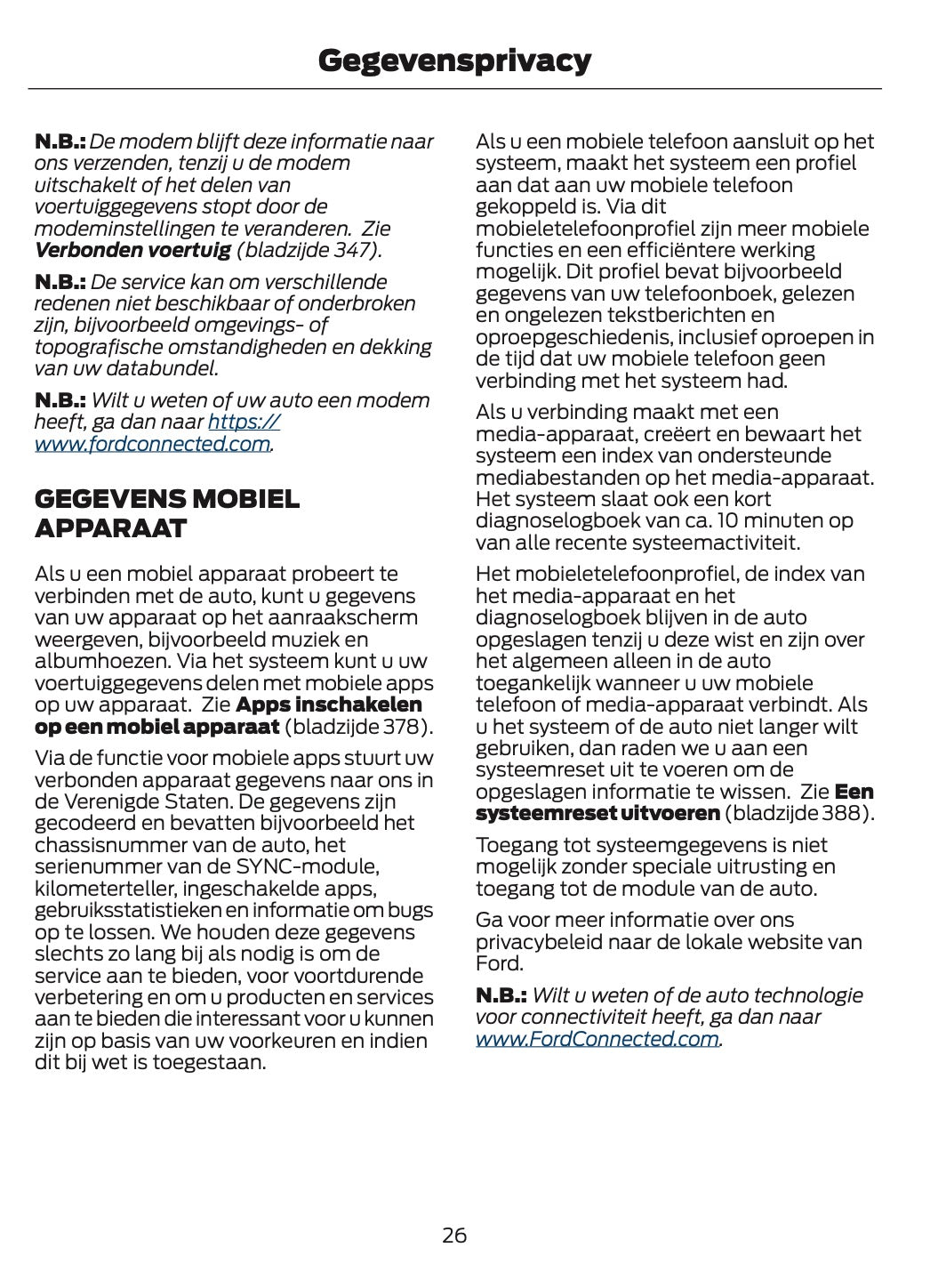 2025-2026 Ford Mustang Gebruikershandleiding | Nederlands