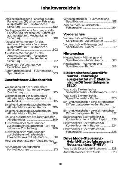 2025-2026 Ford Ranger Bedienungsanleitung | Deutsch