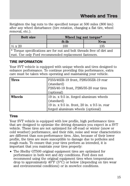 2012 Ford Shelby GT500 Supplement Manual | English