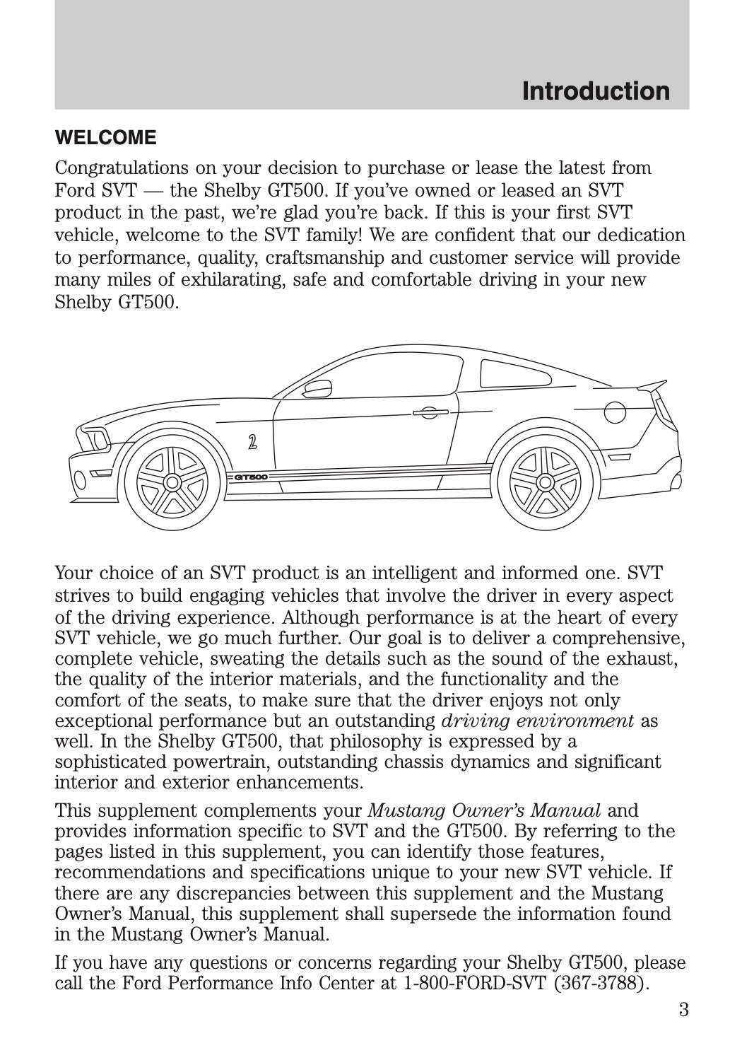 2012 Ford Shelby GT500 Supplement Manual | English