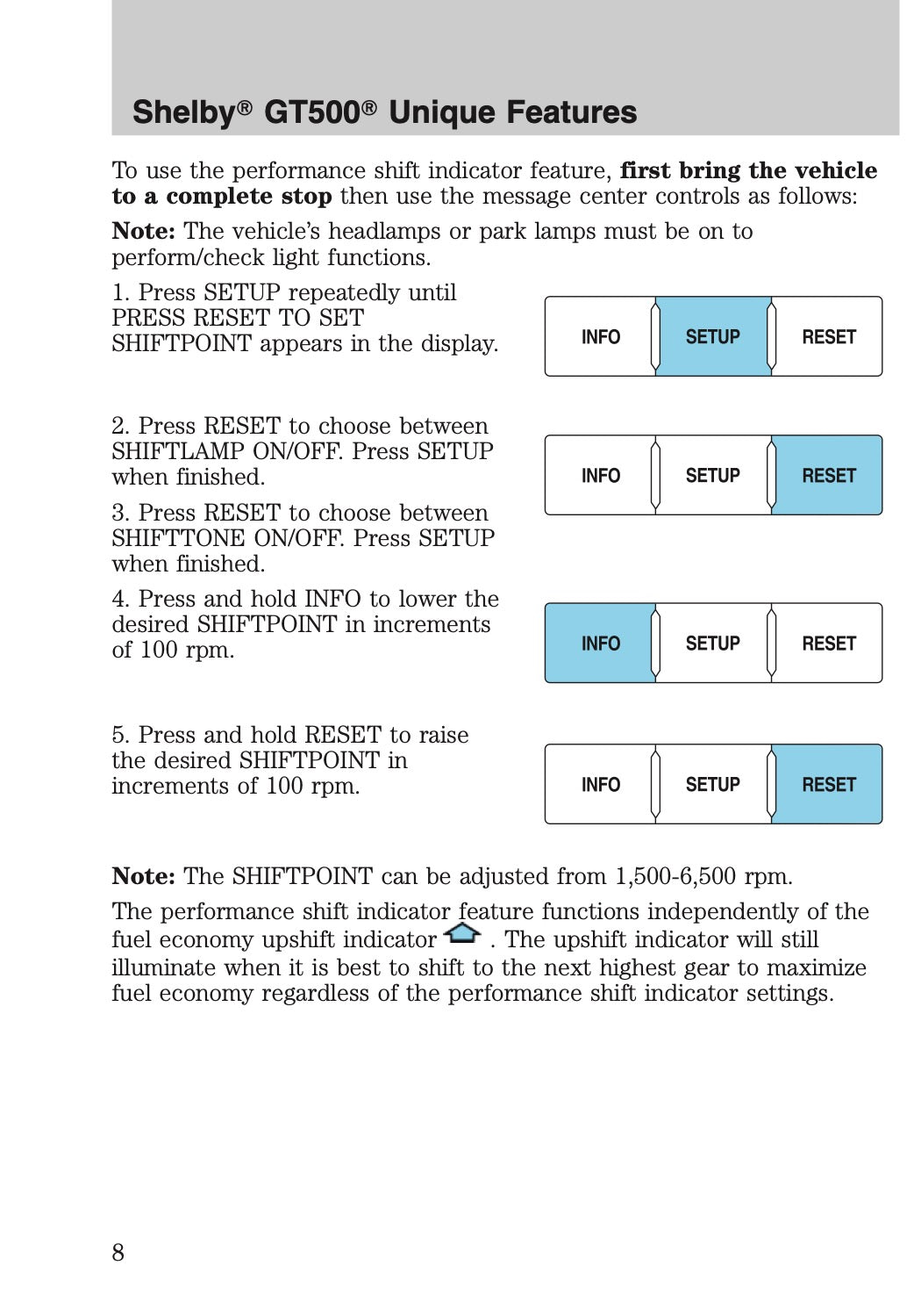 2012 Ford Shelby GT500 Supplement Manual | English