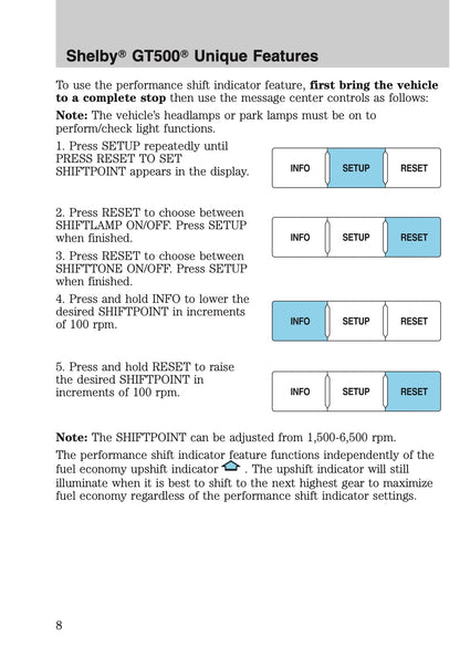 2012 Ford Shelby GT500 Supplement Manual | English