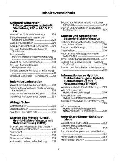 2024 Ford Tourneo Custom/Transit Custom Bedienungsanleitung | Deutsch