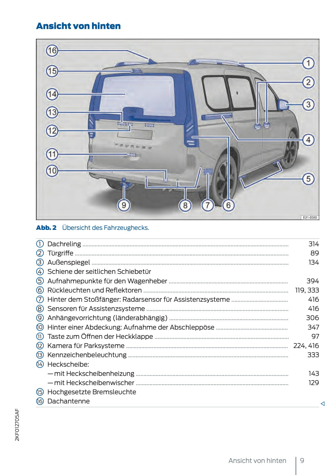 2024-2025 Ford Tourneo Connect/Transit Connect Owner's Manual | German