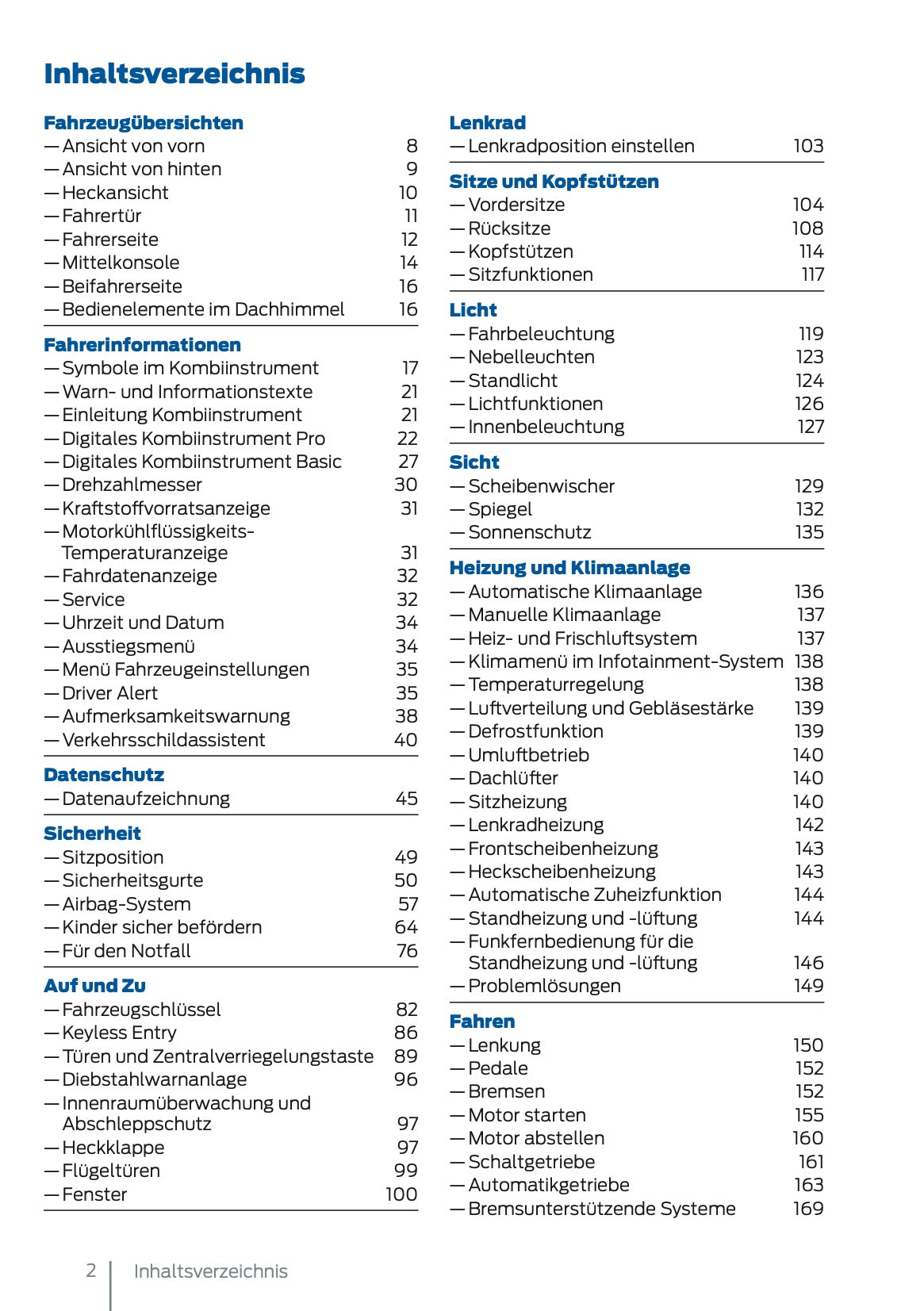 2024-2025 Ford Tourneo Connect/Transit Connect Owner's Manual | German
