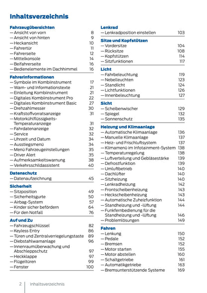 2024-2025 Ford Tourneo Connect/Transit Connect Owner's Manual | German