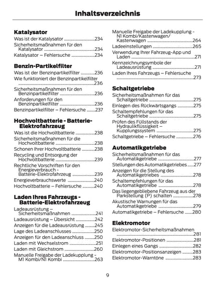 2024-2025 Ford Tourneo Courier/Transit Courier Bedienungsanleitung | Deutsch