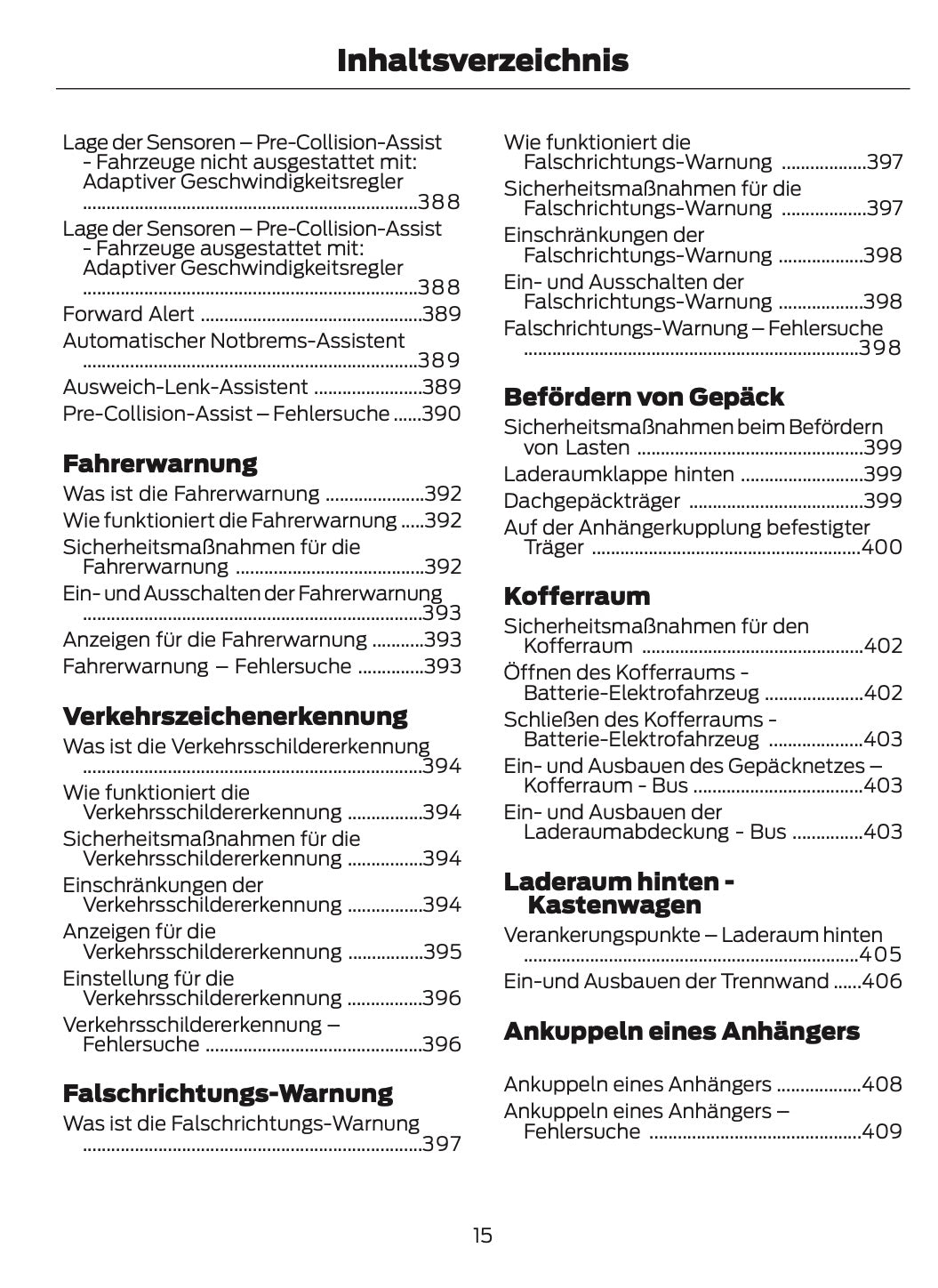 2024-2025 Ford Tourneo Courier/Transit Courier Bedienungsanleitung | Deutsch