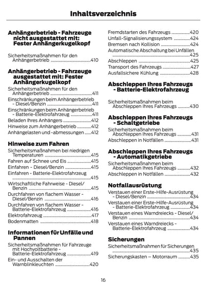 2024-2025 Ford Tourneo Courier/Transit Courier Bedienungsanleitung | Deutsch