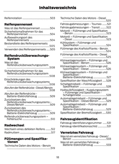 2024-2025 Ford Tourneo Courier/Transit Courier Bedienungsanleitung | Deutsch