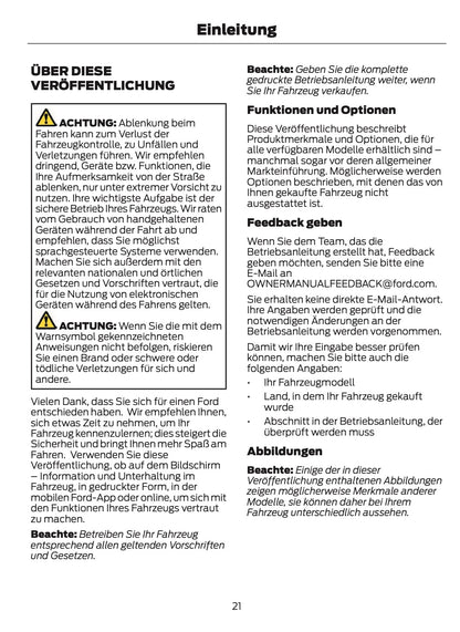 2024-2025 Ford Tourneo Courier/Transit Courier Bedienungsanleitung | Deutsch