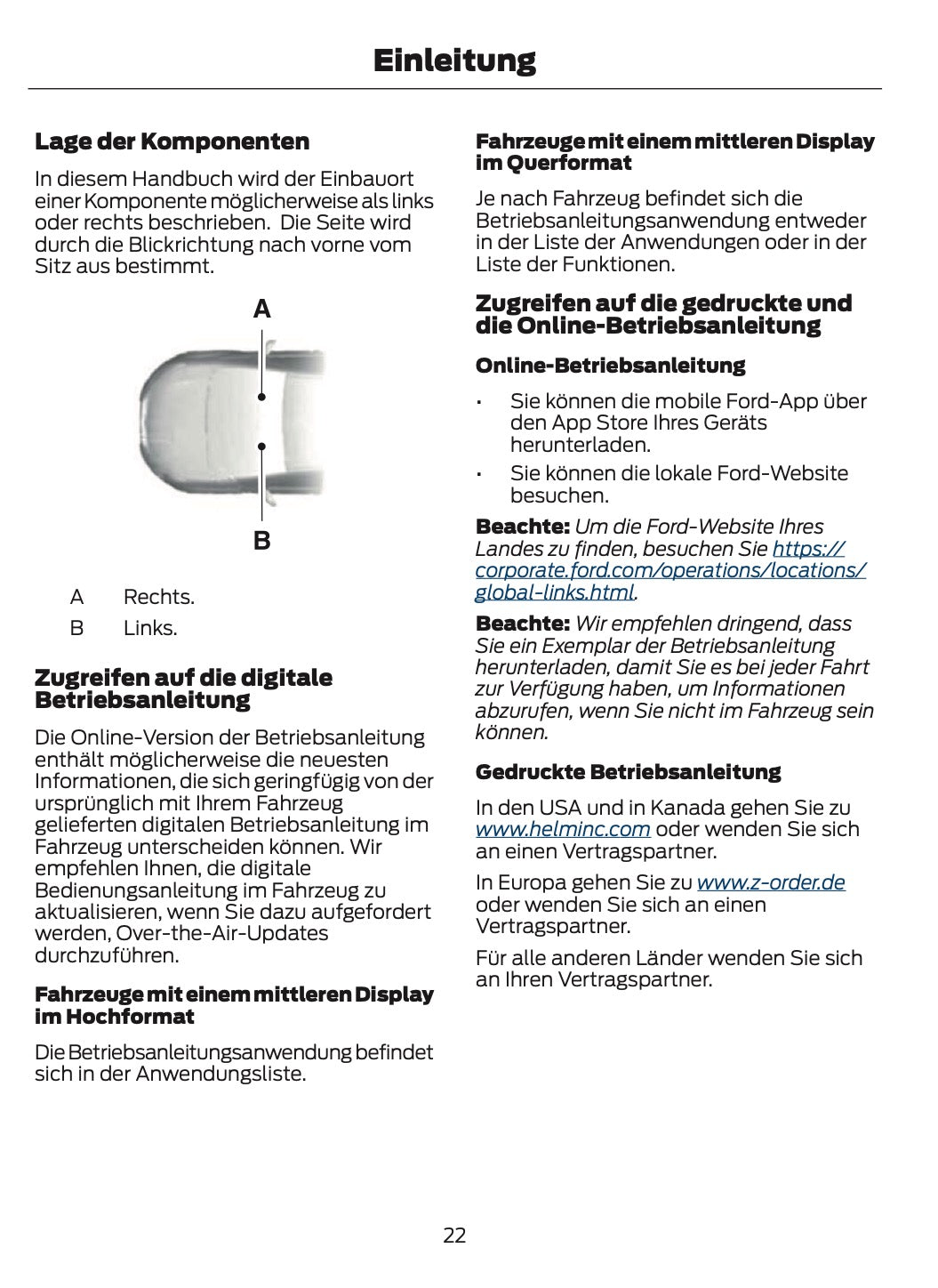 2024-2025 Ford Tourneo Courier/Transit Courier Bedienungsanleitung | Deutsch