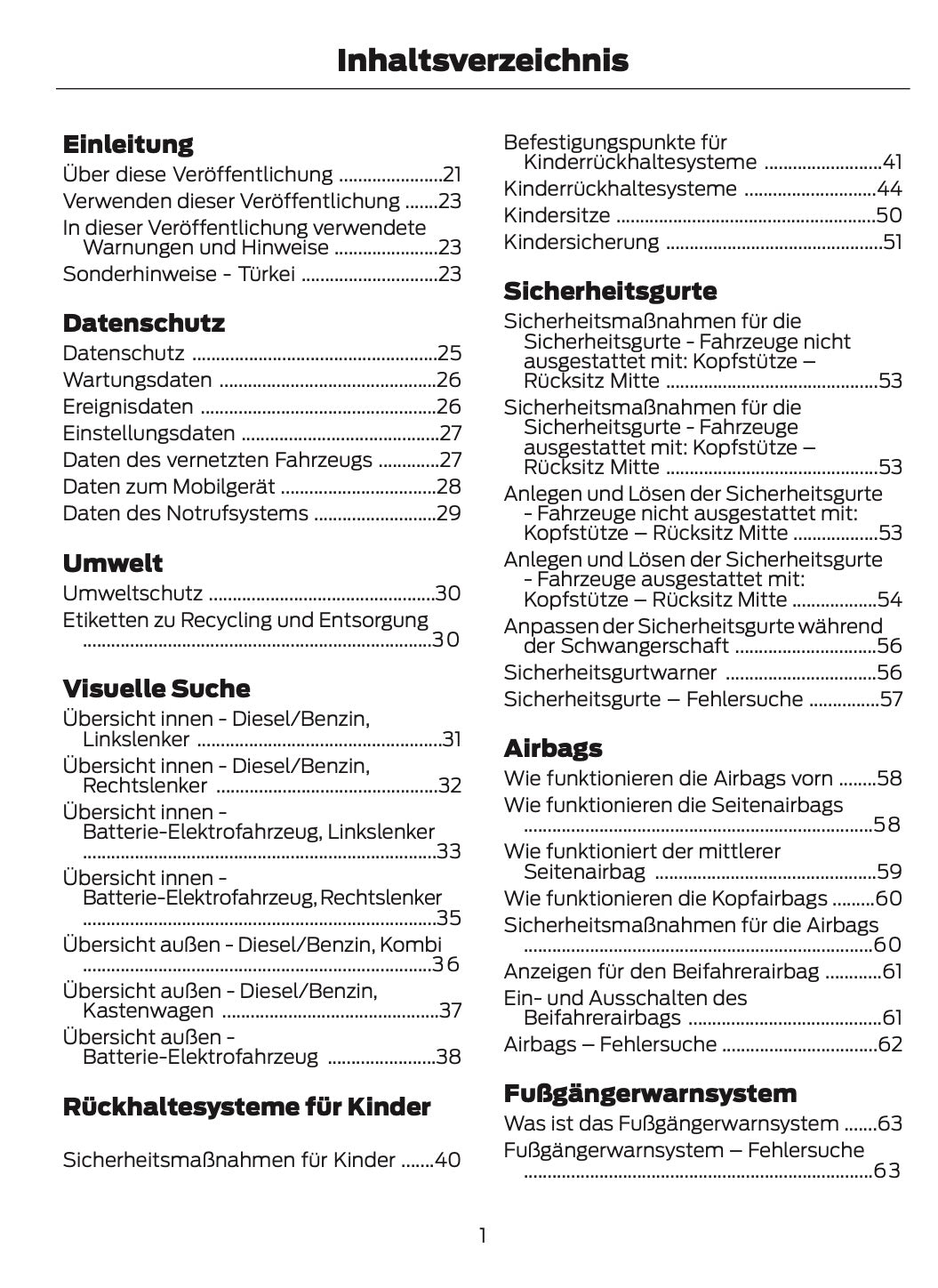 2024-2025 Ford Tourneo Courier/Transit Courier Bedienungsanleitung | Deutsch