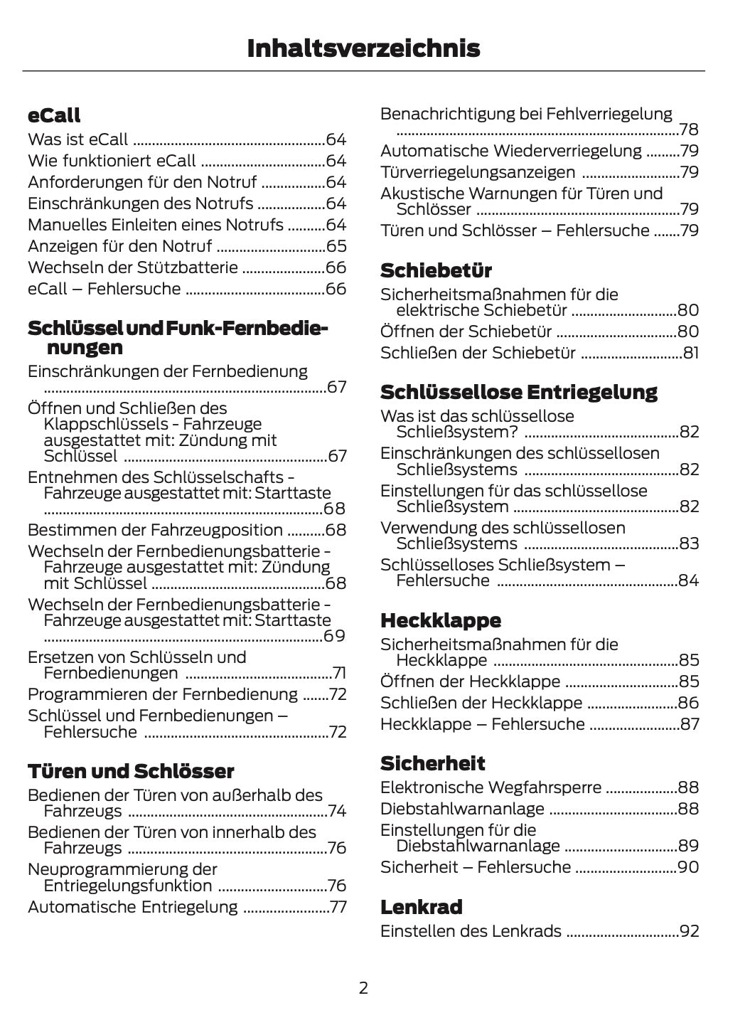 2024-2025 Ford Tourneo Courier/Transit Courier Bedienungsanleitung | Deutsch