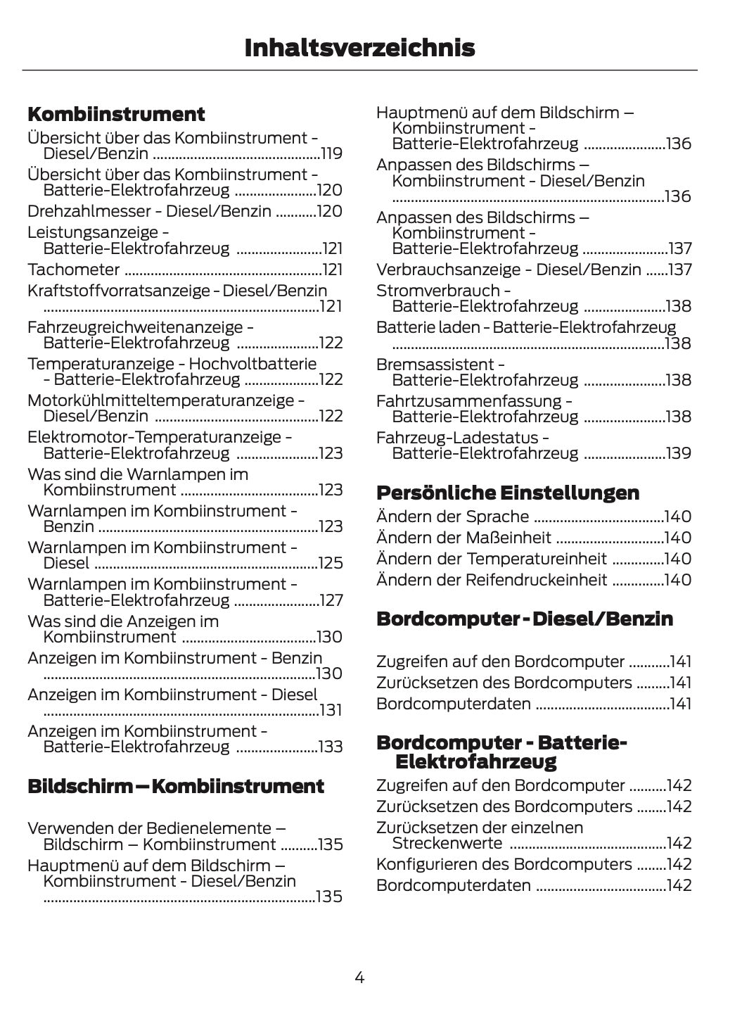 2024-2025 Ford Tourneo Courier/Transit Courier Bedienungsanleitung | Deutsch