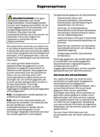 2024-2025 Ford Tourneo Courier/Transit Courier Owner's Manual | Dutch