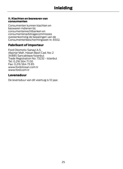 2026 Ford Tourneo Courier/Transit Courier Gebruikershandleiding | Nederlands