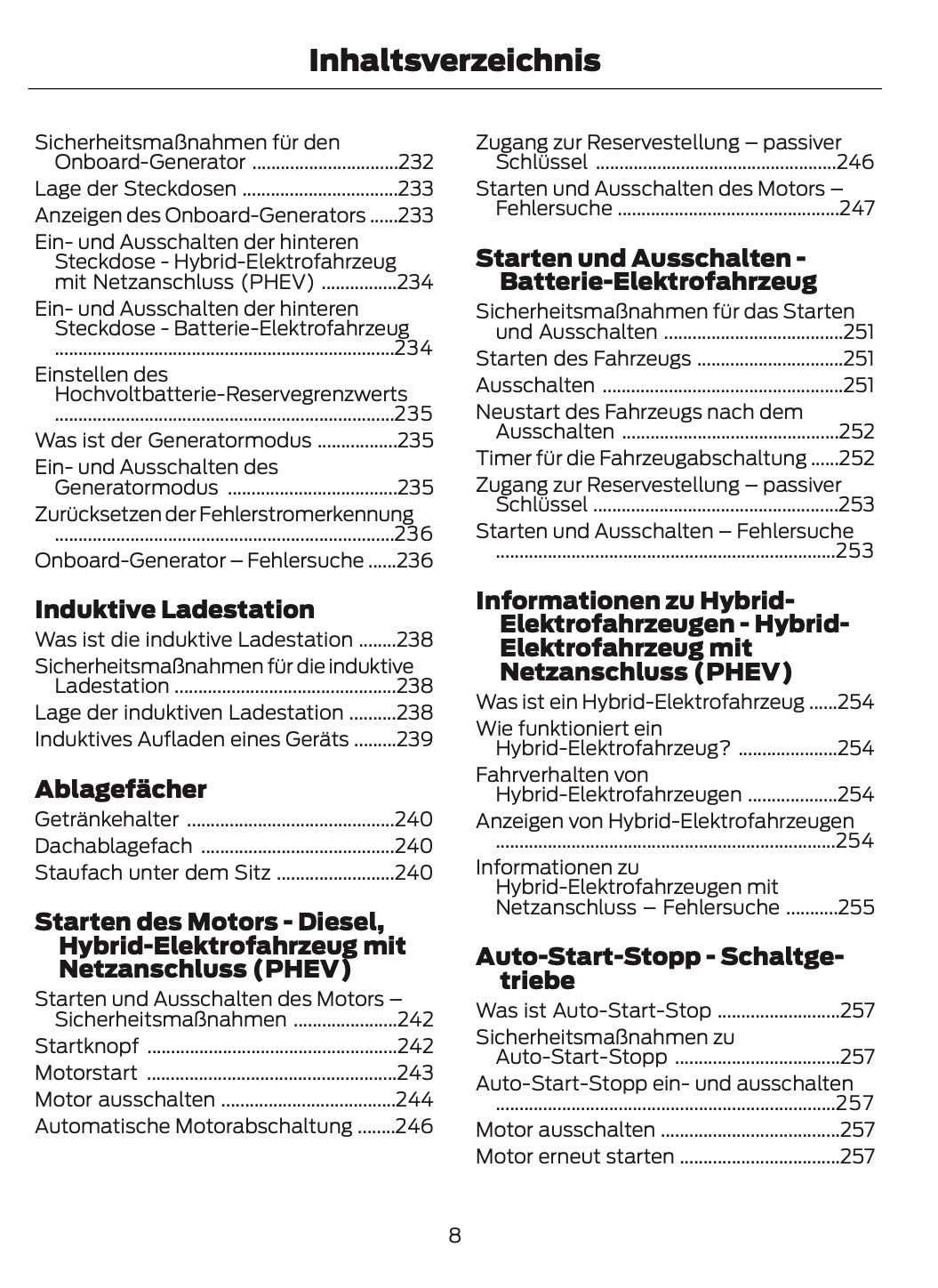 2024-2025 Ford Tourneo Custom/Transit Custom Bedienungsanleitung | Deutsch