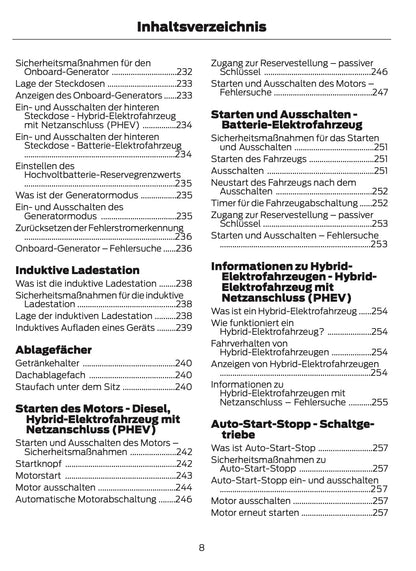 2024-2025 Ford Tourneo Custom/Transit Custom Bedienungsanleitung | Deutsch