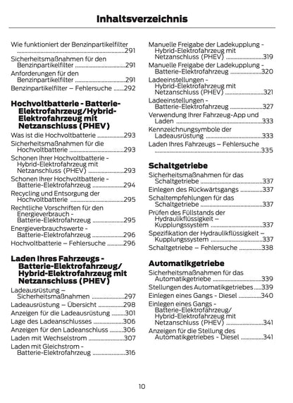 2024-2025 Ford Tourneo Custom/Transit Custom Bedienungsanleitung | Deutsch