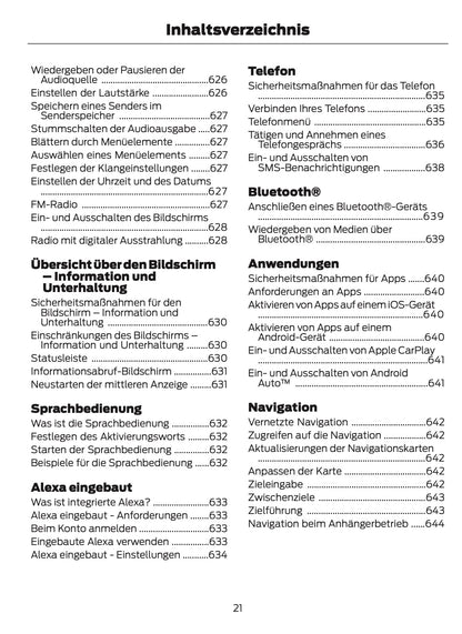 2024-2025 Ford Tourneo Custom/Transit Custom Bedienungsanleitung | Deutsch