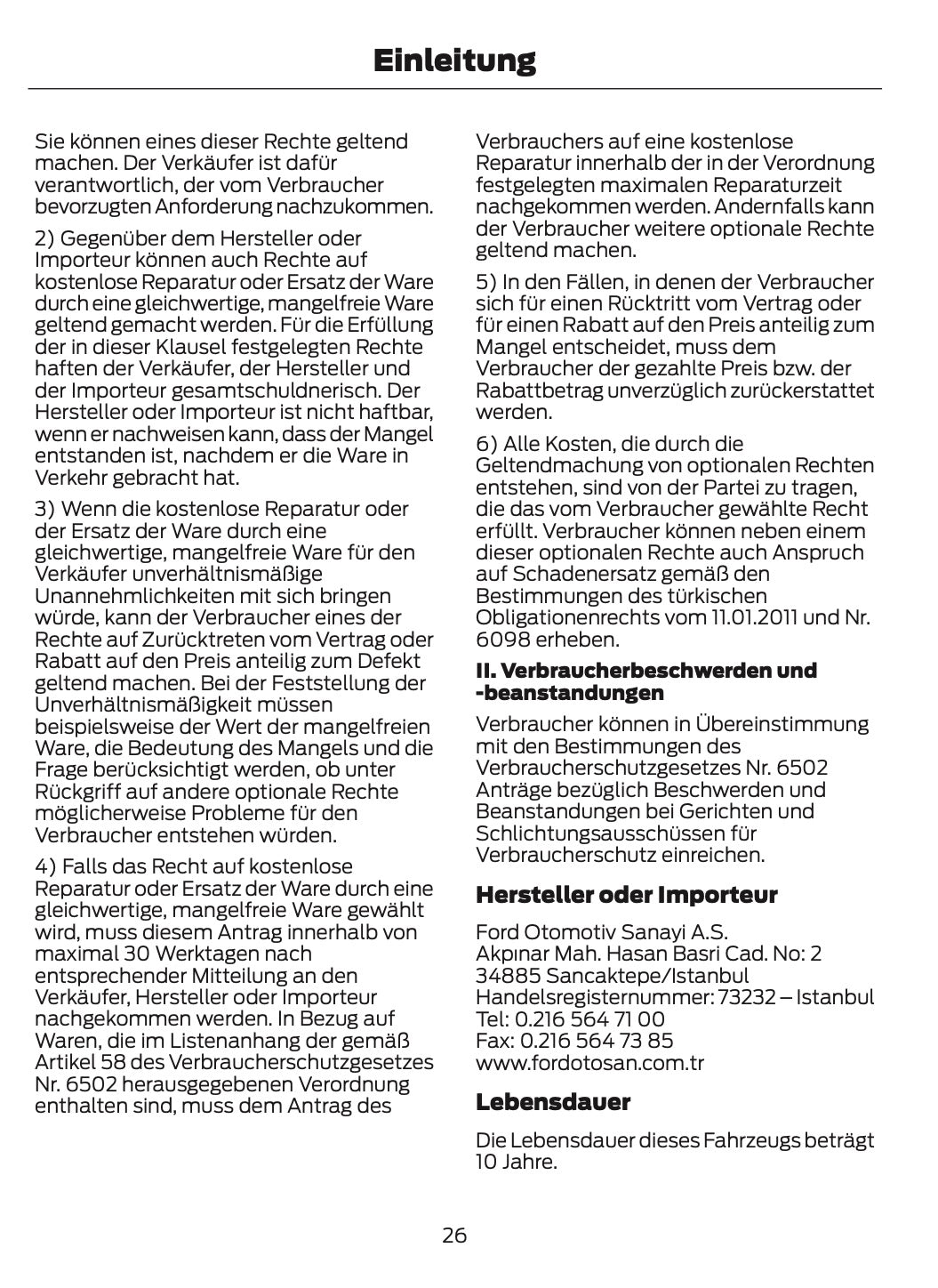 2024-2025 Ford Tourneo Custom/Transit Custom Bedienungsanleitung | Deutsch