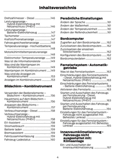 2024-2025 Ford Tourneo Custom/Transit Custom Bedienungsanleitung | Deutsch