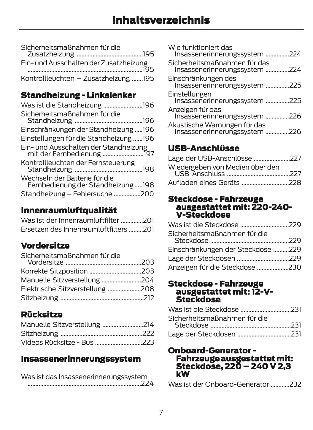 2024-2025 Ford Tourneo Custom/Transit Custom Bedienungsanleitung | Deutsch