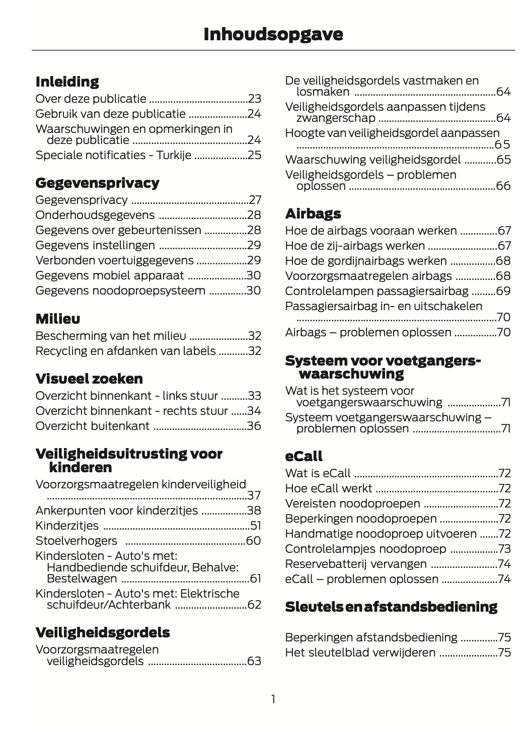 2024-2025 Ford Tourneo Custom/Transit Custom Owner's Manual | Dutch