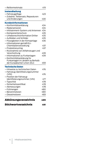 2025 Ford Tourneo Connect/Transit Connect Owner's Manual | German