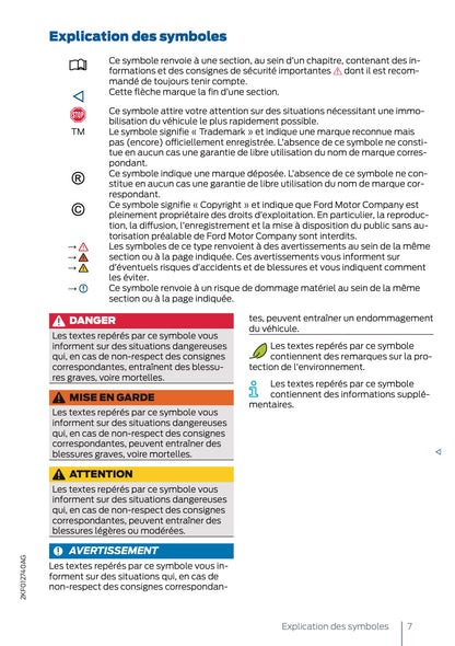2025 Ford Tourneo Connect/Transit Connect Owner's Manual | French