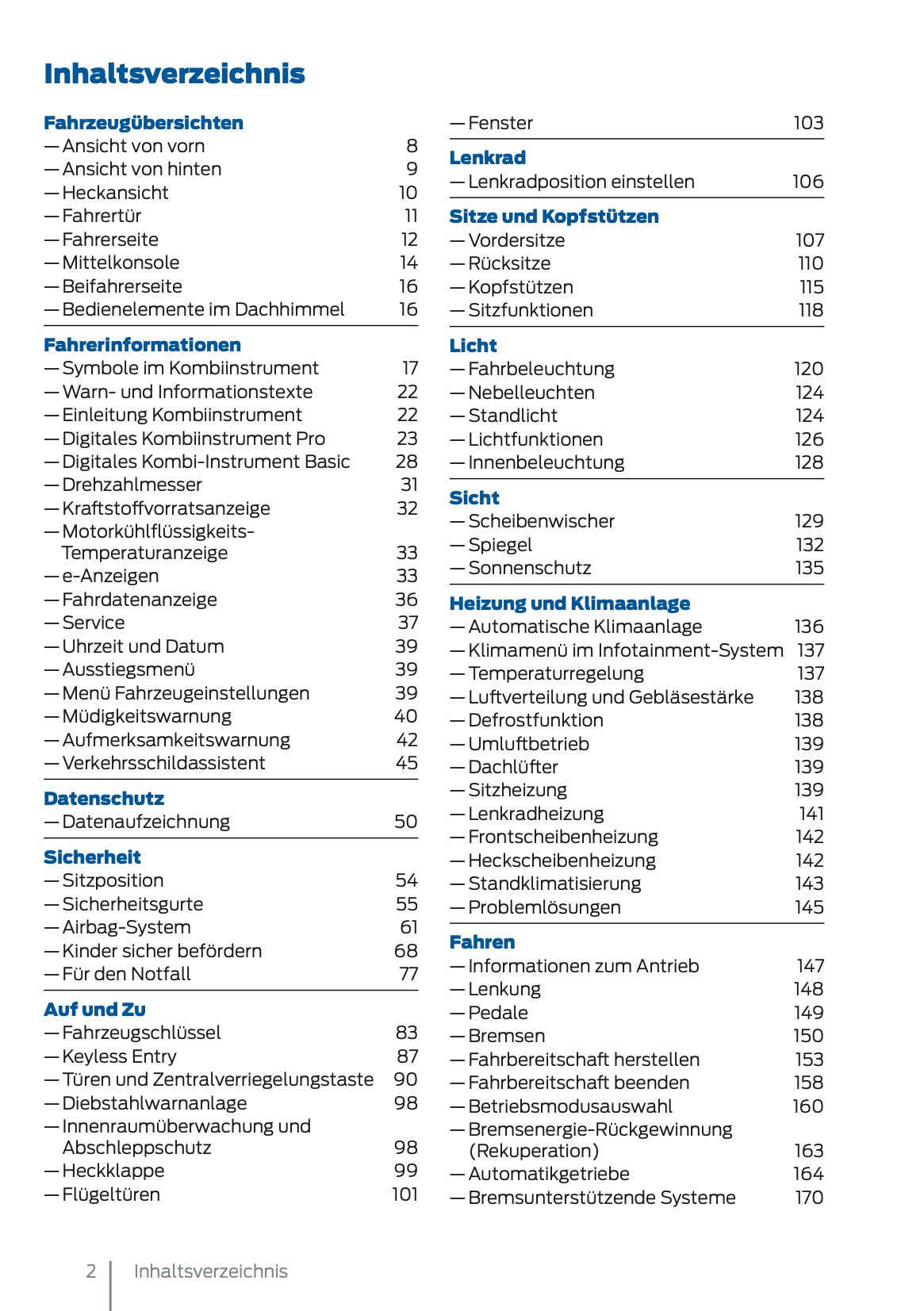 2025 Ford Tourneo Connect/Transit Connect PHEV Owner's Manual | German