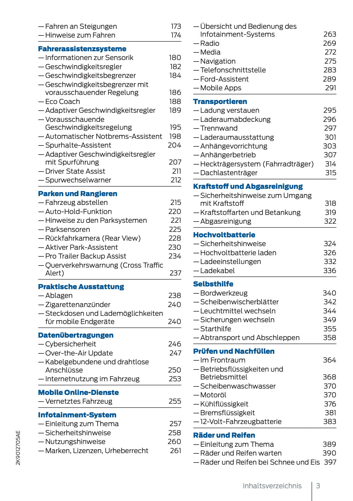 2025 Ford Tourneo Connect/Transit Connect PHEV Owner's Manual | German