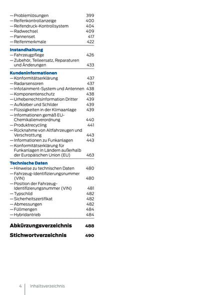 2025 Ford Tourneo Connect/Transit Connect PHEV Owner's Manual | German