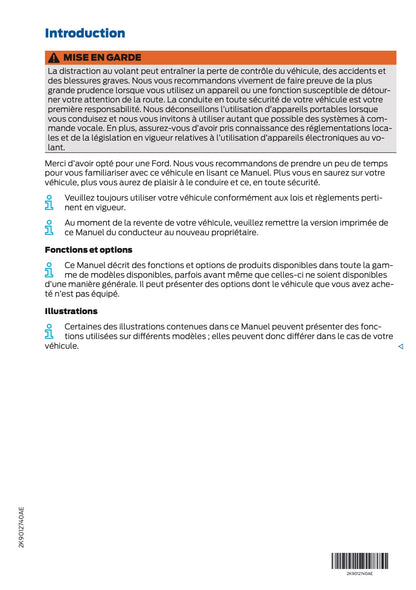 2025 Ford Tourneo Connect/Transit Connect PHEV Owner's Manual | French