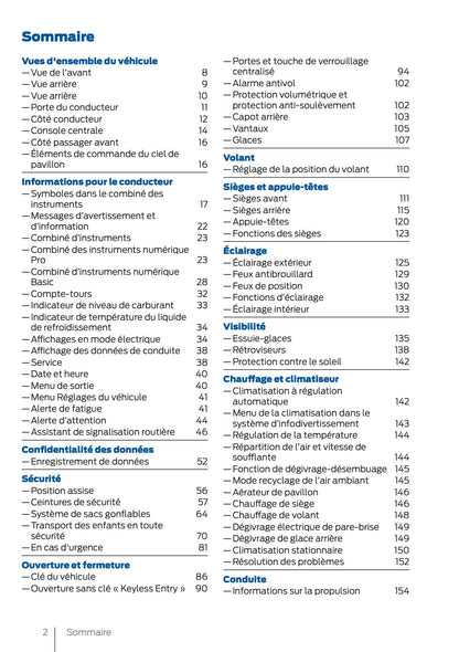 2025 Ford Tourneo Connect/Transit Connect PHEV Owner's Manual | French