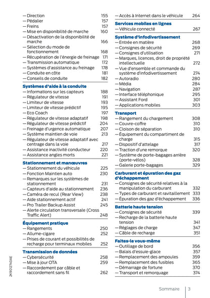 2025 Ford Tourneo Connect/Transit Connect PHEV Owner's Manual | French