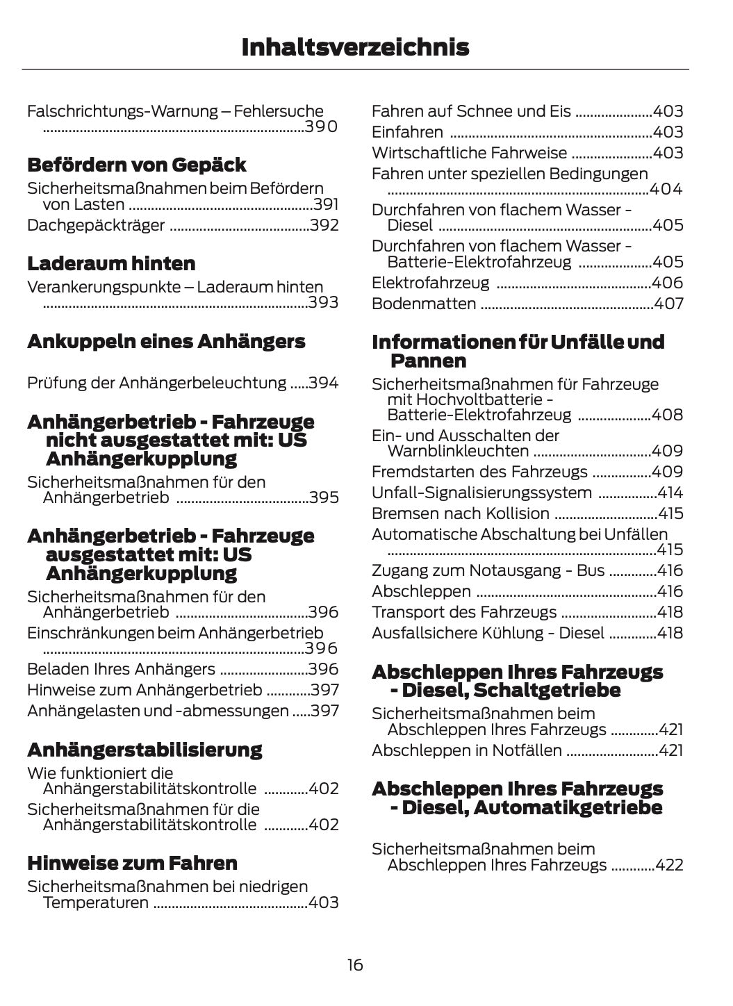 2024-2025 Ford Transit Owner's Manual | German