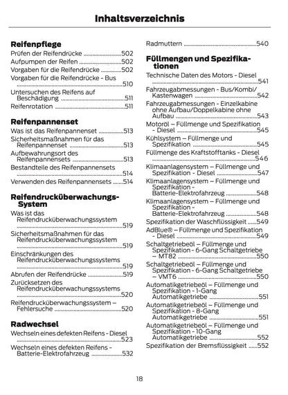 2024-2025 Ford Transit Owner's Manual | German