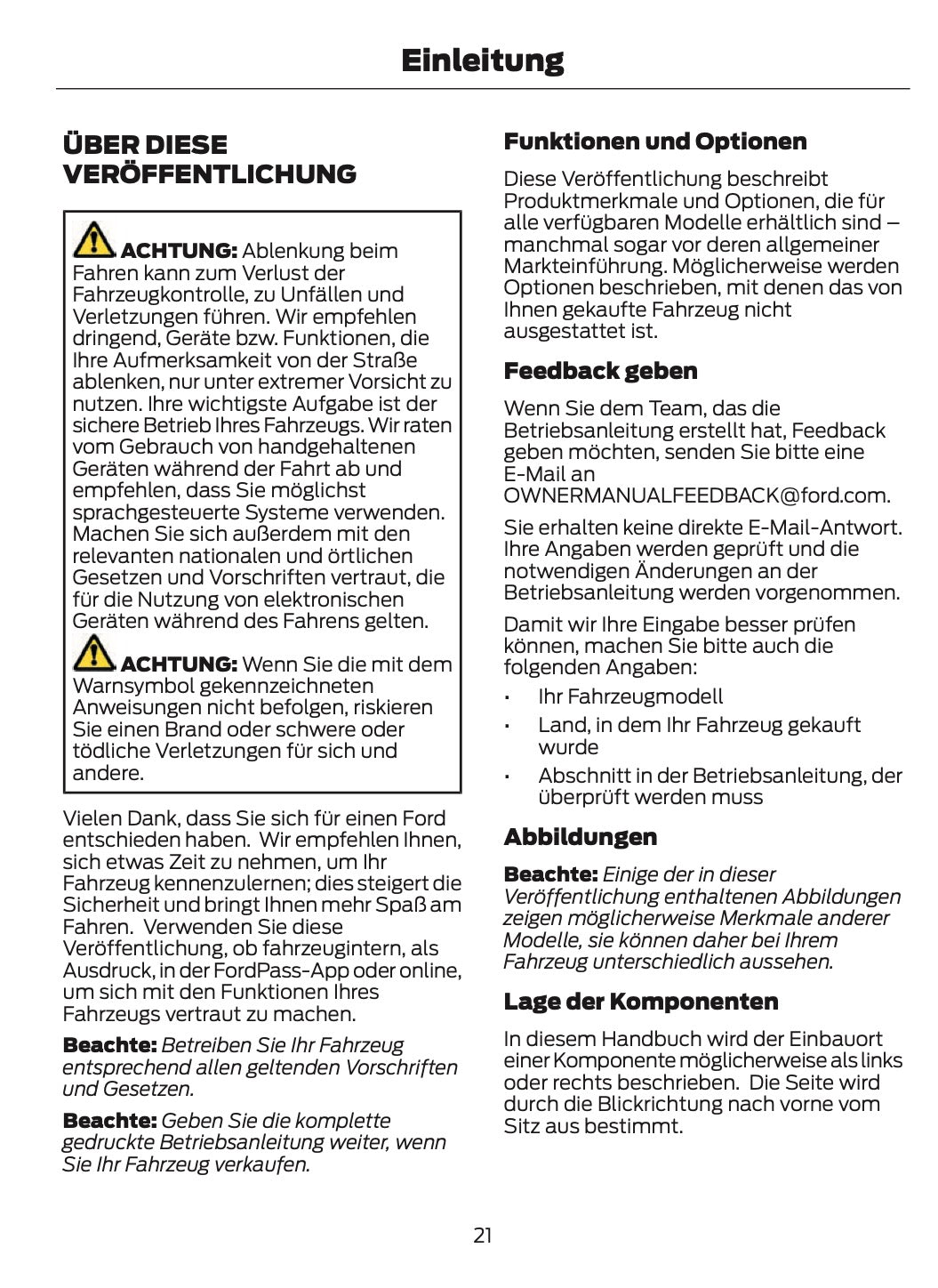 2024-2025 Ford Transit Owner's Manual | German