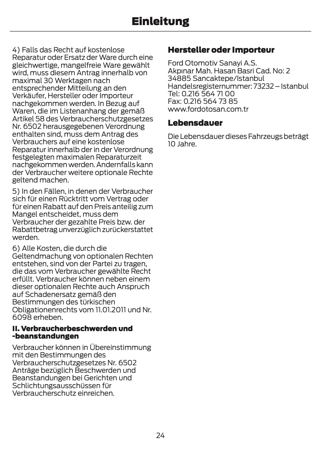 2024-2025 Ford Transit Owner's Manual | German