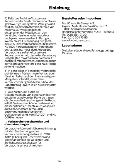 2024-2025 Ford Transit Owner's Manual | German