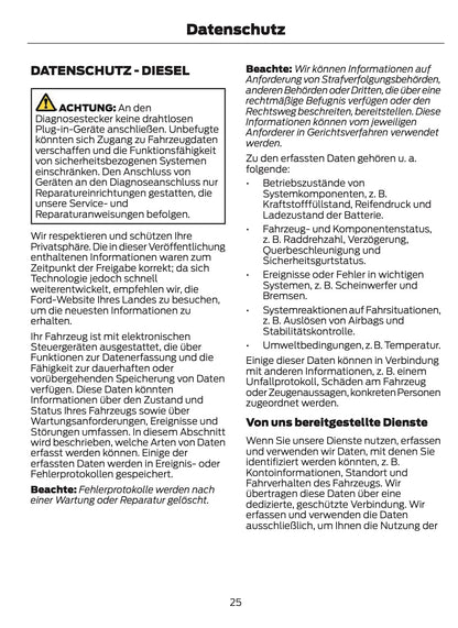 2024-2025 Ford Transit Owner's Manual | German